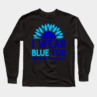 I Wear Blue For Diabetes Awareness Long Sleeve T-Shirt